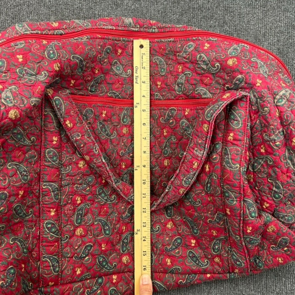 Paisley Quilted Duffle Bag Equestrian Western Preppy Large Red Blue Monogrammed - Picture 15 of 16